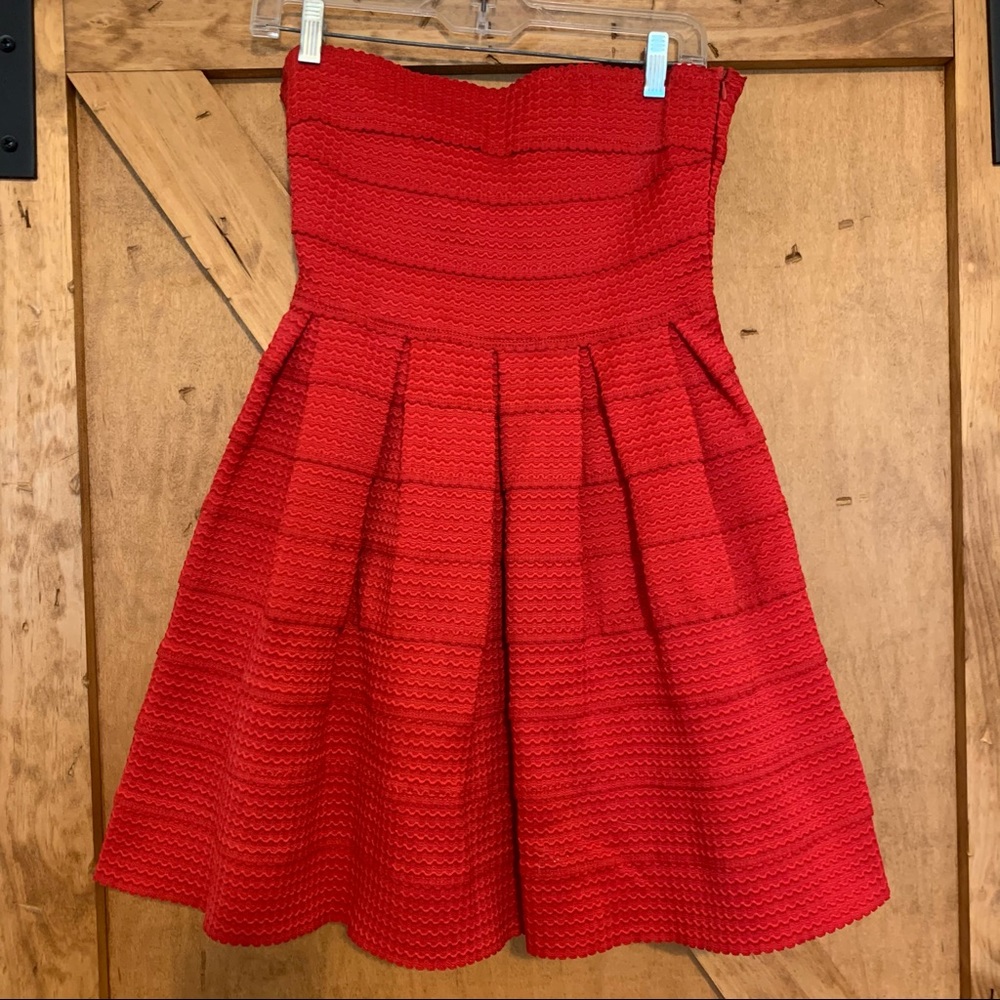 Red Fit and Flare Bandage Dress
